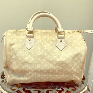Louis Vuitton linen speedy bag